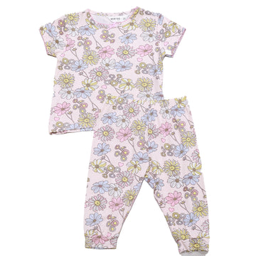 Pink All Over Print Pyjama Set Pale