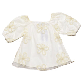 Ivory All Over Flower Patch Work Dress Ivory
