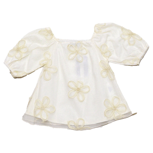 Ivory All Over Flower Patch Work Dress Ivory