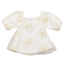 Ivory All Over Flower Patch Work Dress Ivory-3
