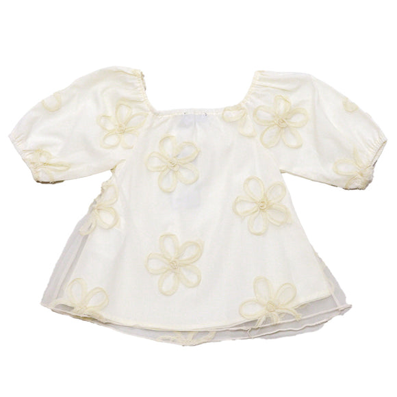 Ivory All Over Flower Patch Work Dress Ivory
