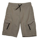 Grey Slant Cargo Pocket Pullon Shorts-1