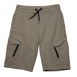 Grey Slant Cargo Pocket Pullon Shorts