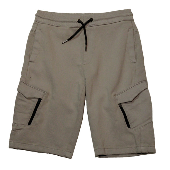 Grey Slant Cargo Pocket Pullon Shorts