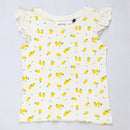 Ivory Lemon All Over Print Rib T Shiry Ivory-1