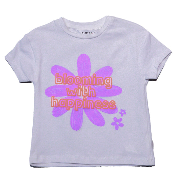 White Flower Print T Shirt