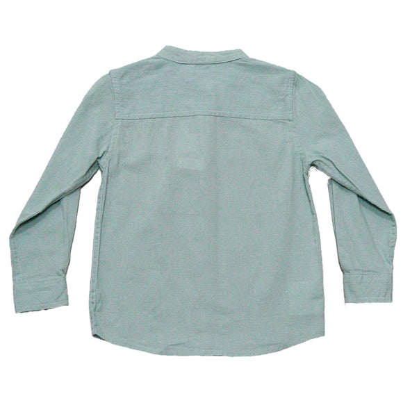 Boys Junior L S Roll Up Mandarin Shirt
