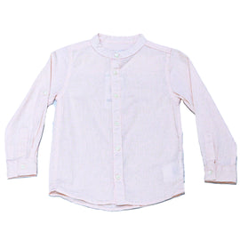 Boys Junior L S Roll Up Mandarin Shirt