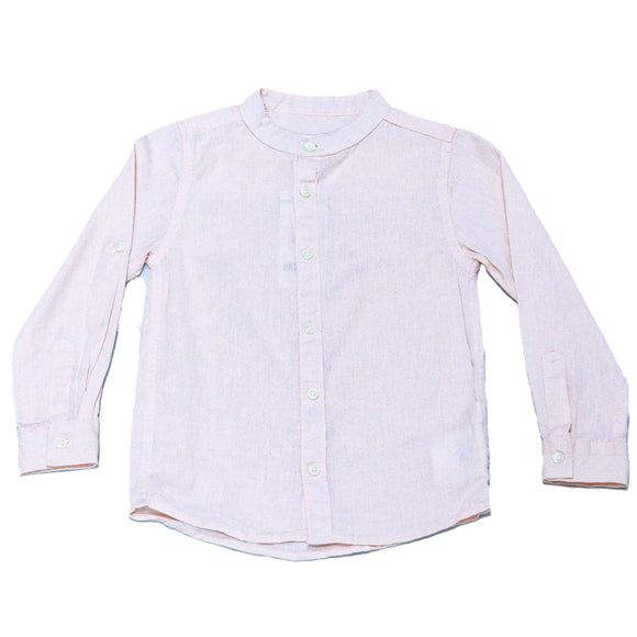 Boys Junior L S Roll Up Mandarin Shirt