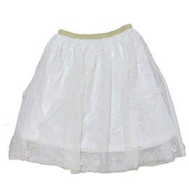 White 3D Tulle Skirts White