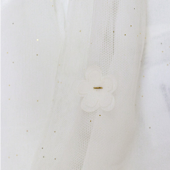 White 3D Tulle Skirts White