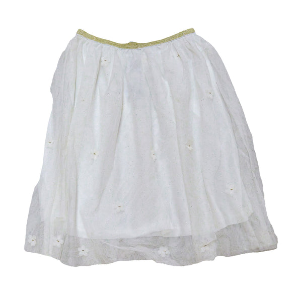 White 3D Tulle Skirts White
