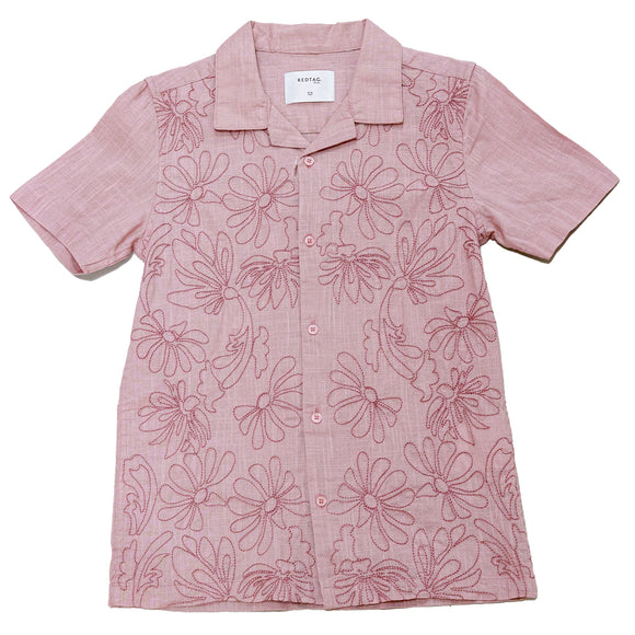 Dusty Pink Embroidery Shirt Pale