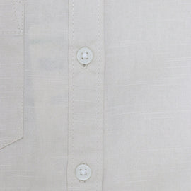 Beige Mandarin Collar Long Sleeve Shirt - 0