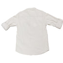 Beige Mandarin Collar Long Sleeve Shirt-3