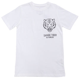 White Tiger Face Emboss Tee