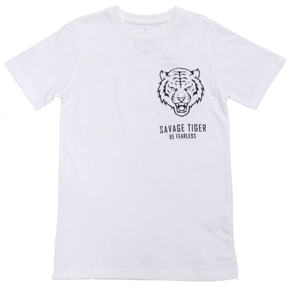 White Tiger Face Emboss Tee
