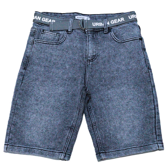 Grey 5 Pocket Belted Denim Shorts Mid Grey 15 16 Years