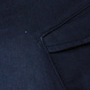 Black Cargo Pocket Pullon Knit Denim Shorts-2