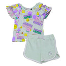 Aqua Tropical All Over Print Set Blue-1