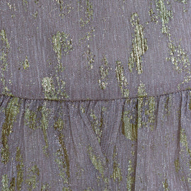 Pink Gold Lurex Tiered Dress Pale Pink - 0