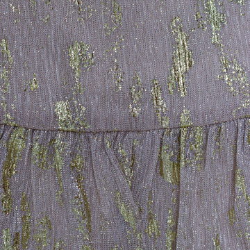 Pink Gold Lurex Tiered Dress Pale Pink - 0