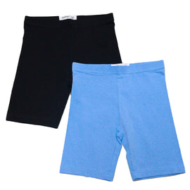 Black/Lt Blue 2Pcs Pack Cycling Shorts Assorted