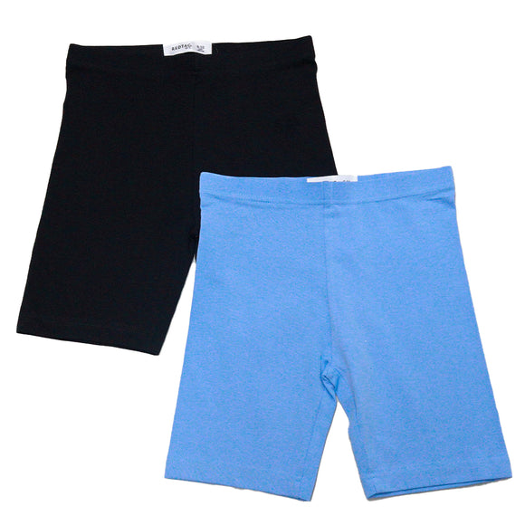 Black/Lt Blue 2Pcs Pack Cycling Shorts Assorted