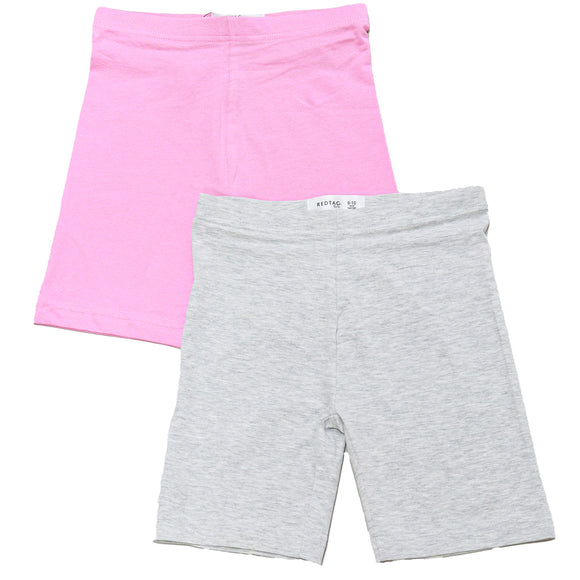Lt Pink/Grey Melange 2Pcs Pack Cycling Shorts Assorted