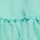 Teal Ruffled Sleeve Tiered Dress-2