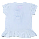 White 3D Embellishment Peplum T-3