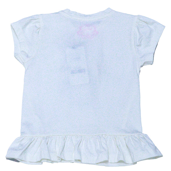 White 3D Embellishment Peplum T