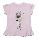 Pink 3D Embellishment Peplum T Shirt Pale-1