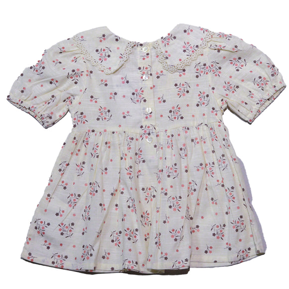 Beige Floral Aop Collar Blouse