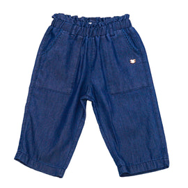 Dark Wash Solid Lace Pockets Jeans