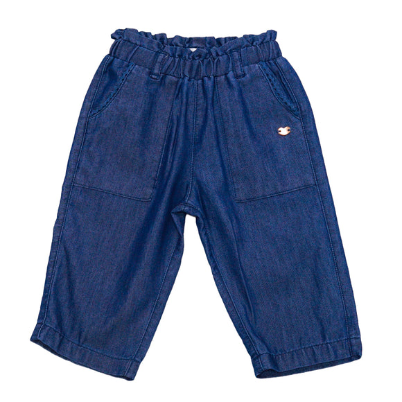 Dark Wash Solid Lace Pockets Jeans