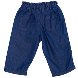 Dark Wash Solid Lace Pockets Jeans - 0