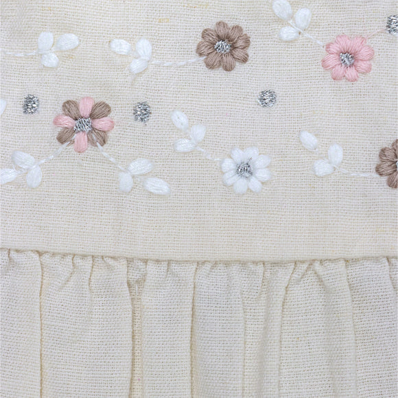 Beige Embroidered Yoke Blouse Beige