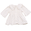 Beige Polkadot Button Front Blouse-1