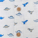 White Bow Tie Aop Dino Stripe Short Sleeve Shirt-2