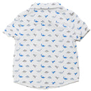 White Bow Tie Aop Dino Stripe Short Sleeve Shirt-3