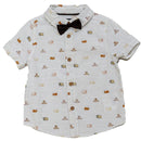 White Bow Tie Aop Short Sleeve Shirt-1