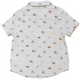 White Bow Tie Aop Short Sleeve Shirt - 0