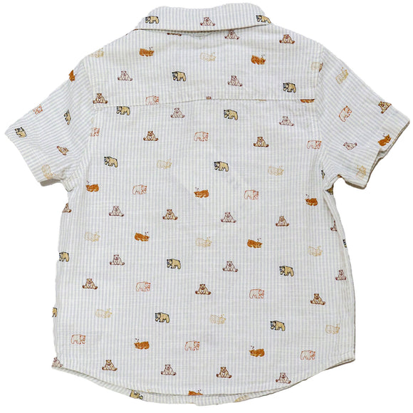 White Bow Tie Aop Short Sleeve Shirt