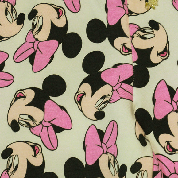 Cream Mickey Mouse Aop Wideleg Pants With Cargo Pocket