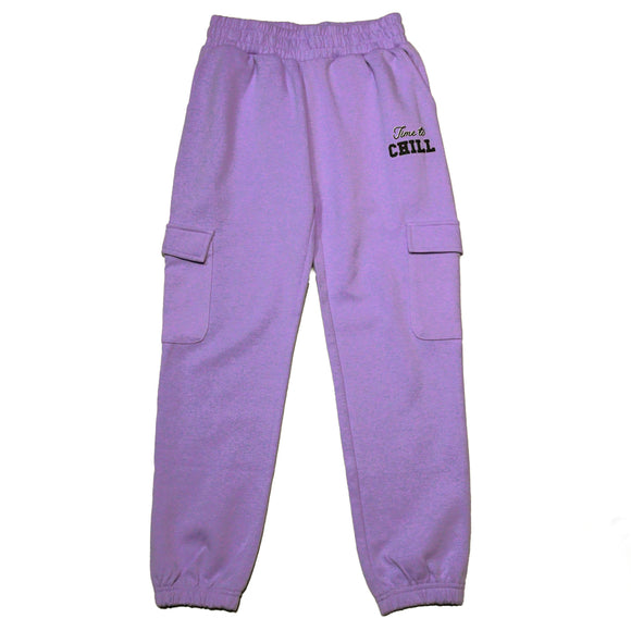 Purple Interlock Jogger With Print