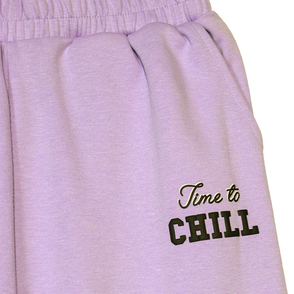 Purple Interlock Jogger With Print