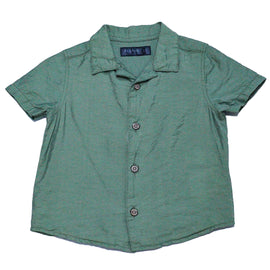 Green Nylon Resort Short Sleeve Shirts