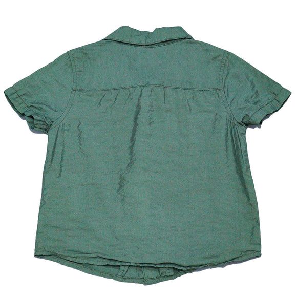 Green Nylon Resort Short Sleeve Shirts