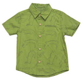 Green Aop Croc Short Sleeve Shirt
